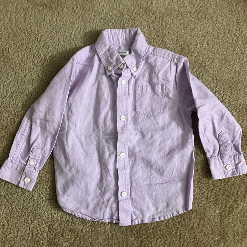 Gymboree 2t Boys lavender button down shirt